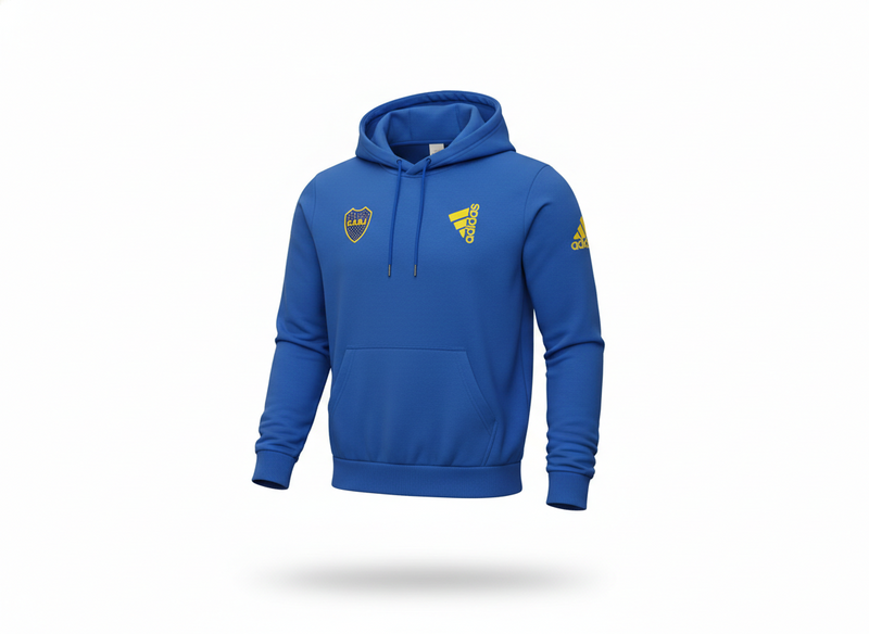 Buzo Hoodie Boca Juniors Azul Entrenamiento