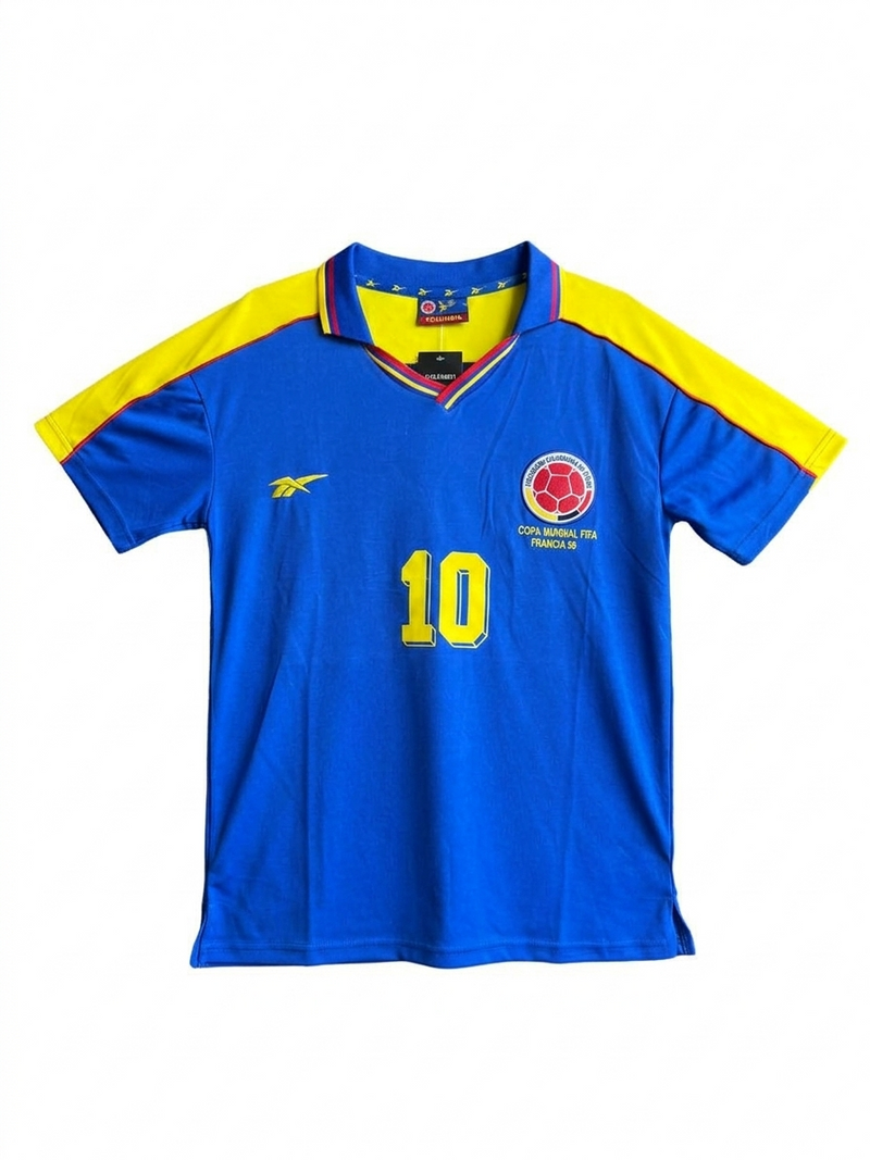 Camiseta Retro Colombia 1998 Mundial Francia Azul