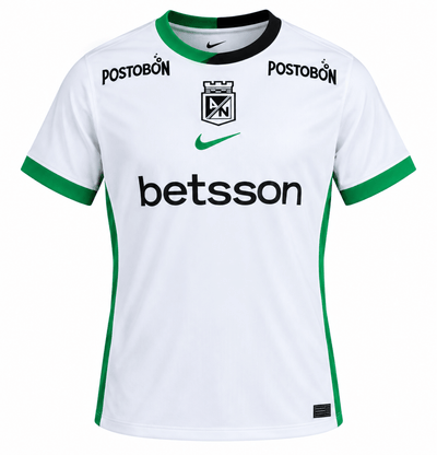 Camiseta blanca visitante Atlético Nacional 2026 con el 23 de James Rodríguez