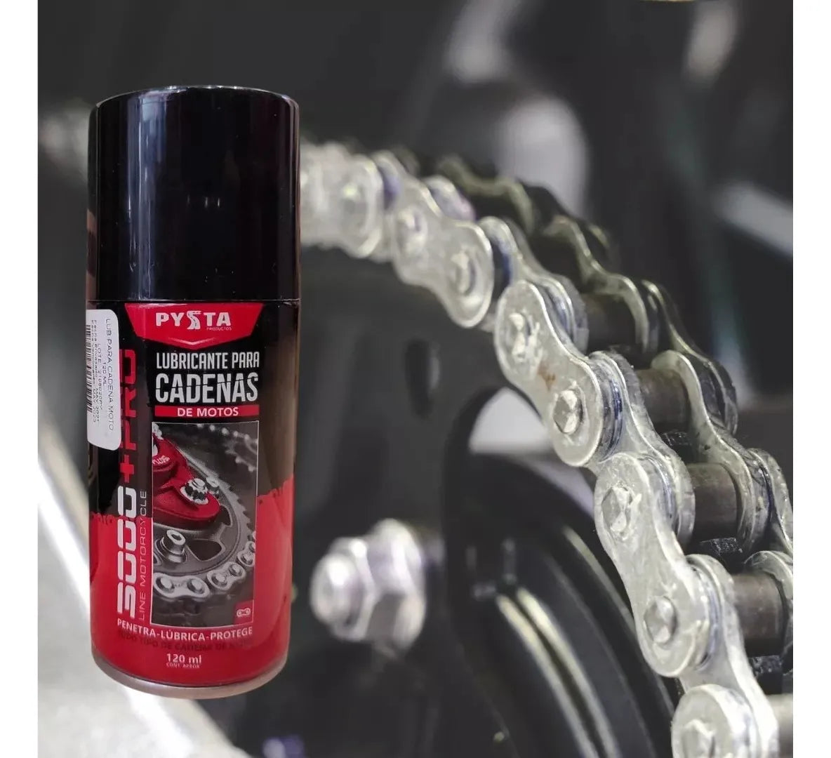 Kit Lubricante De Cadena Para Moto Pysta 120ml Y Cepillo1