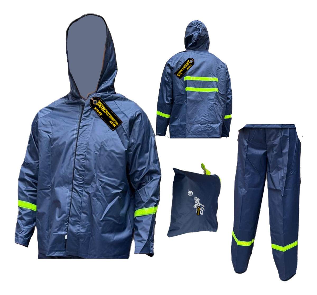 Impermeable Para Motociclista Pvc Azul oscuro