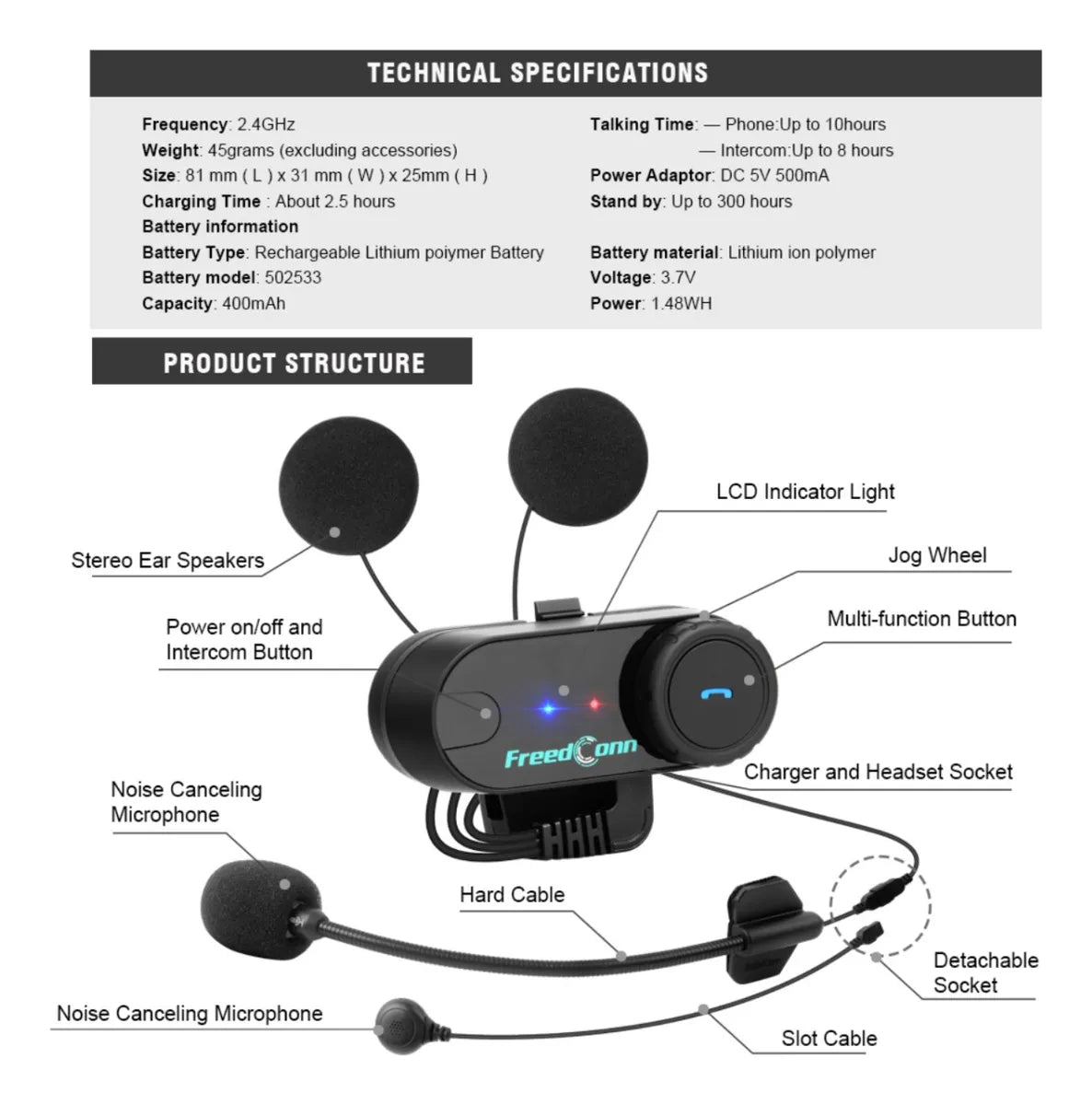 Intercomunicador Bluetooth T-com Vb 800mts Radio Fm Moto4