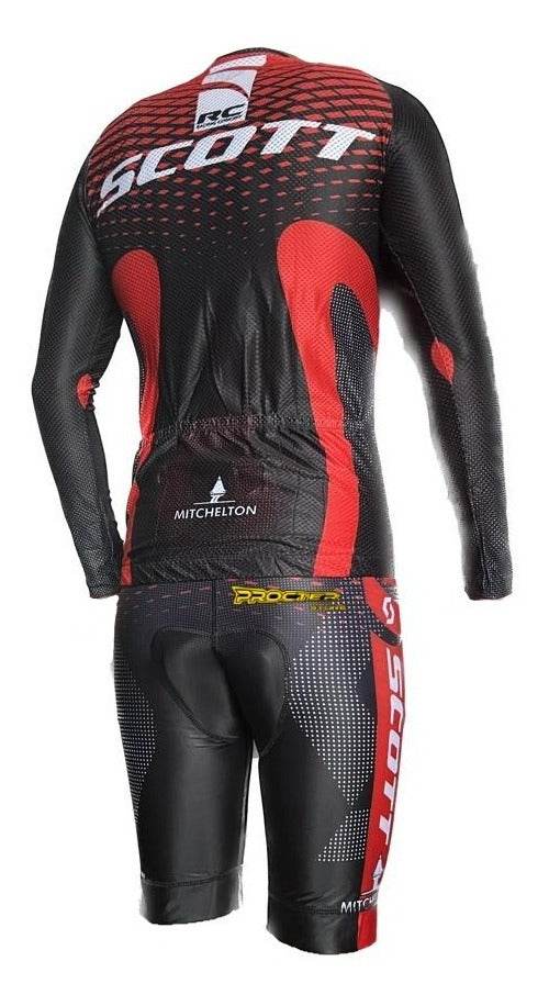 Uniforme Jersey Ciclismo Traje Conjunto Badana Manga Larga