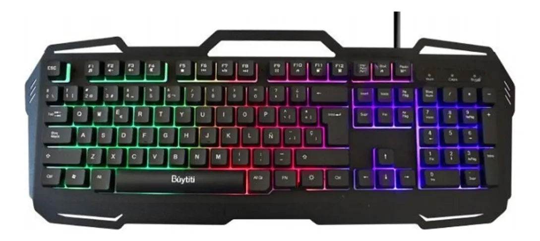 Teclado Gamer Weibo Wb-539 Qwerty Español Con Luz 3 Colores