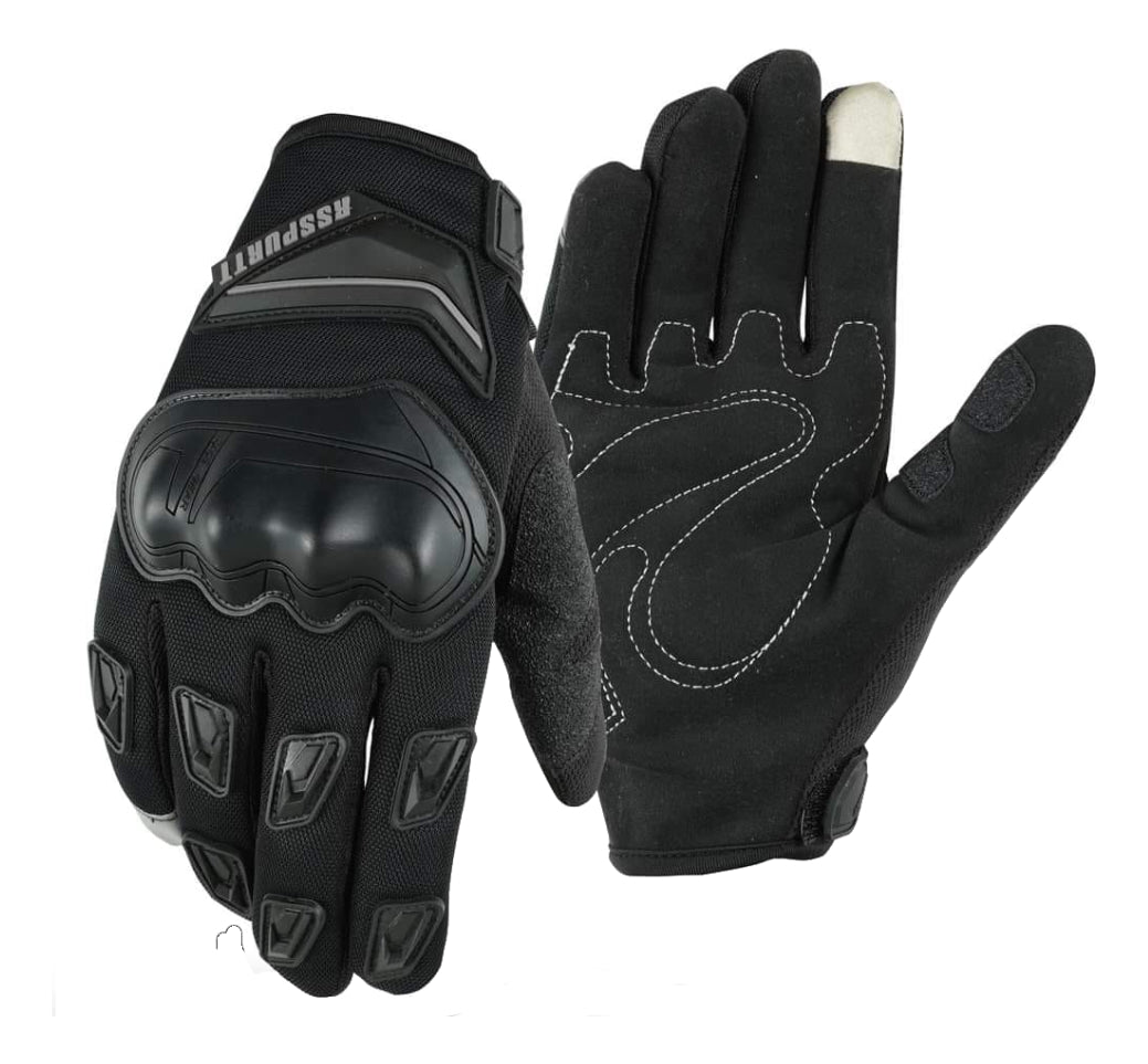 Guantes Rs Spurtt Táctiles Con Protección En Nudillos Moto M Negro
