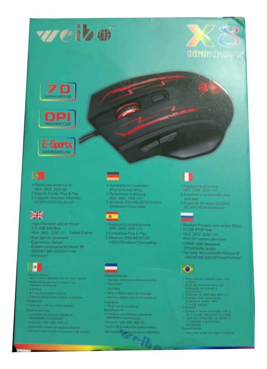 Mouse Gamer Pro 7d Óptico Usb 3200