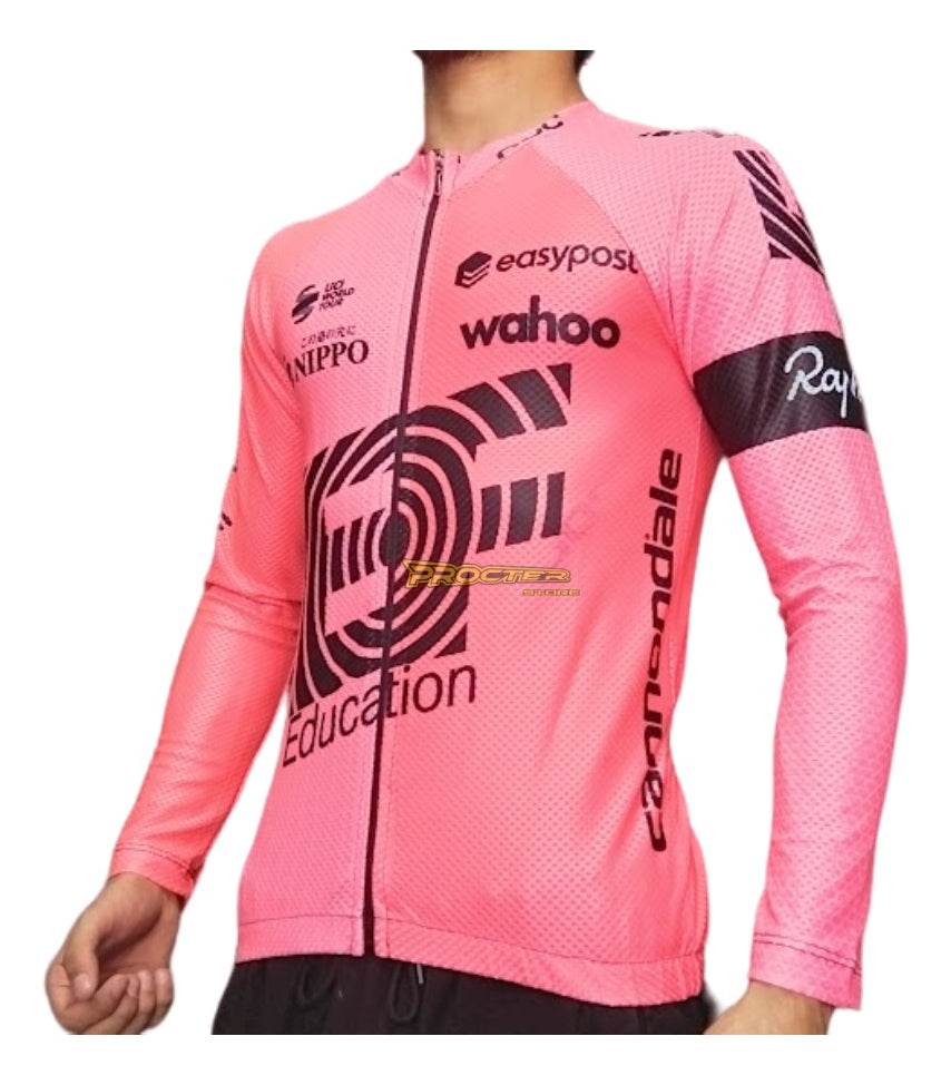 Jersey Ciclismo Maillot Manga Larga Ruta Mtb Colombia Camisa Rosado EF