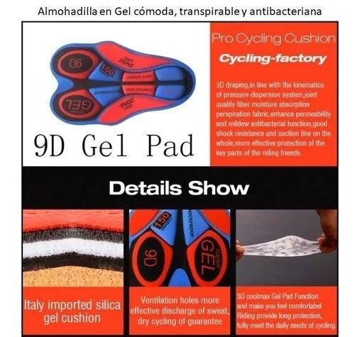 Badana Corta Lycra Ciclismo Protección Gel Uniforme Bici Mtb