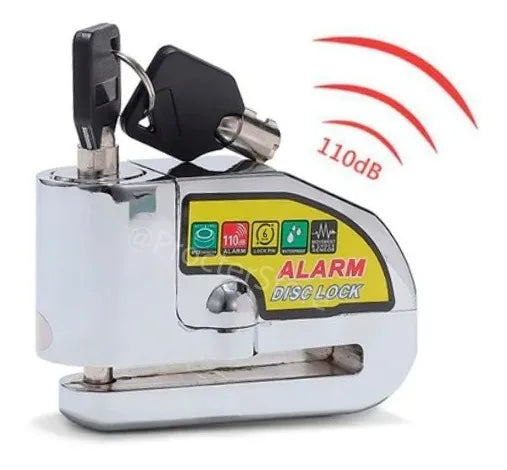 Candado Moto Alarma Freno De Disco Cromado1