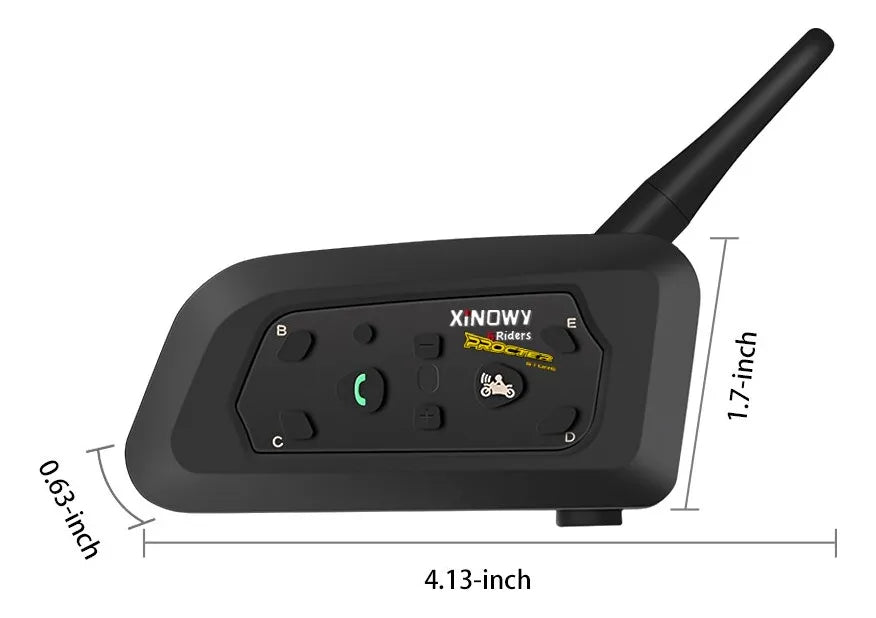 Par 2 Intercomunicador Moto Manos Libres Casco V6 Pro 1200m7