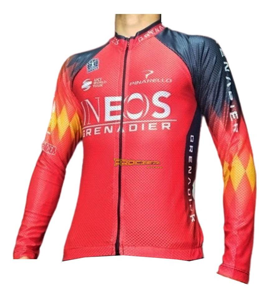 Jersey Ciclismo Maillot Manga Larga Ruta Mtb Colombia Camisa Rojo Inneos S