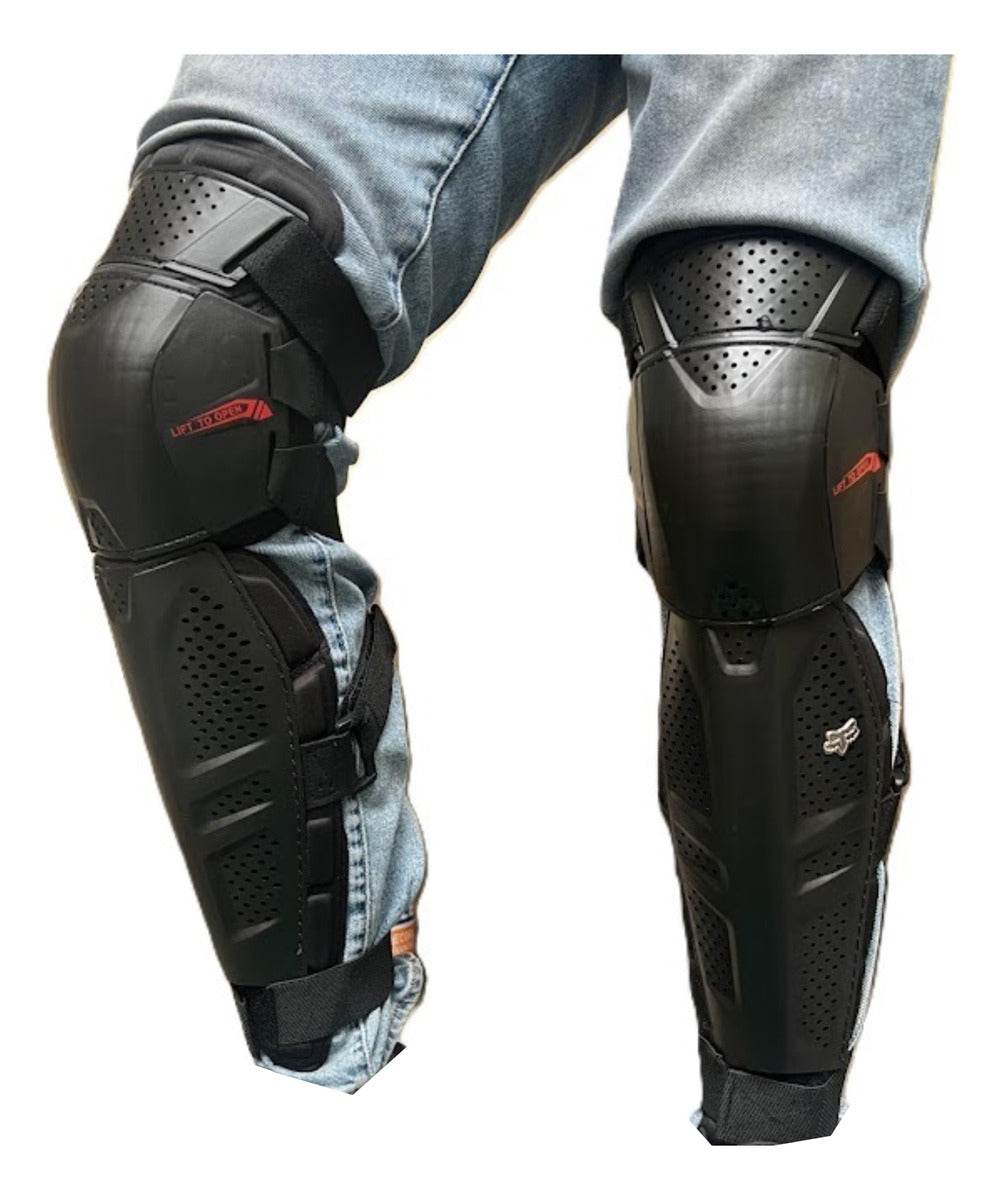 Rodilleras Canilleras Protección Motociclista Con Ajuste Pin