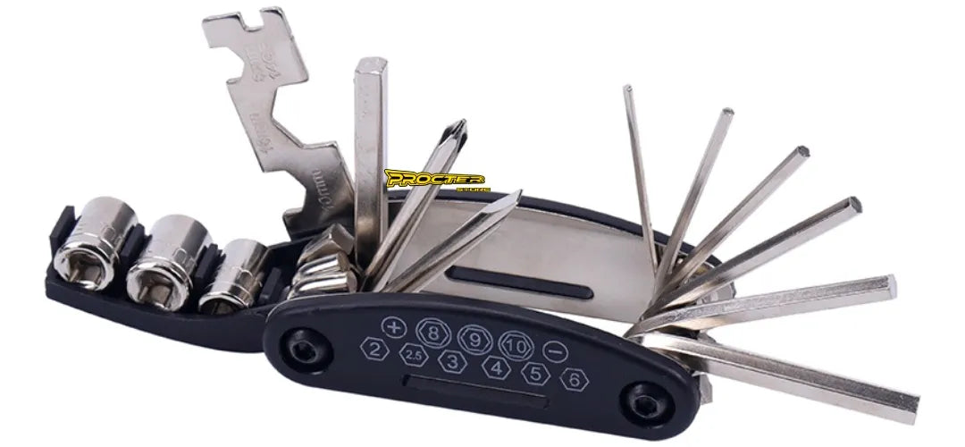 Kit De Herramientas Para Bicicleta 16 Funciones Llaves Copas4