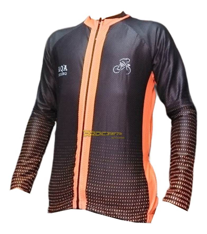 Jersey Ciclismo Maillot Manga Larga Ruta Mtb Colombia Camisa Naranja Bike L