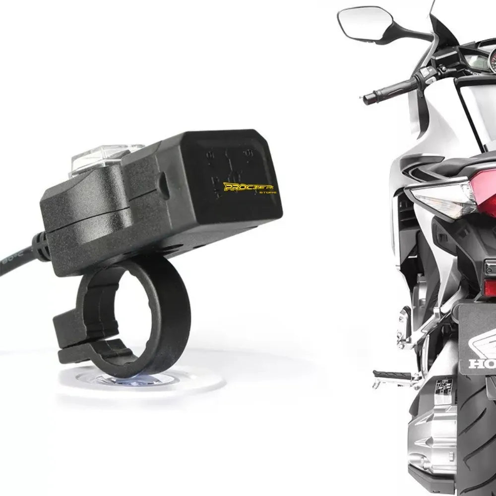 Cargador Moto Doble Puerto Usb Impermeable Con Switch2
