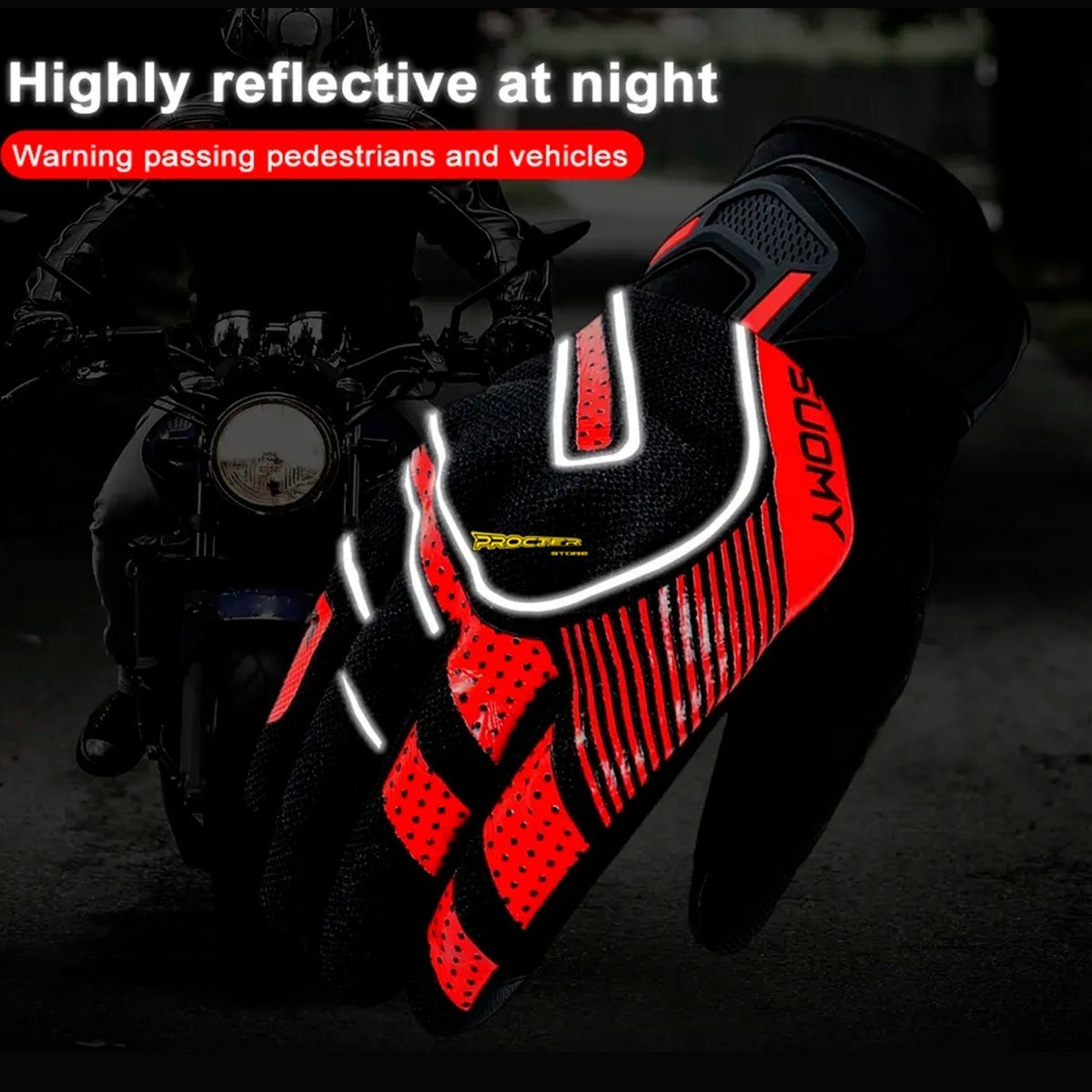 Guantes Táctiles Con Protección Reflectivo Suomy