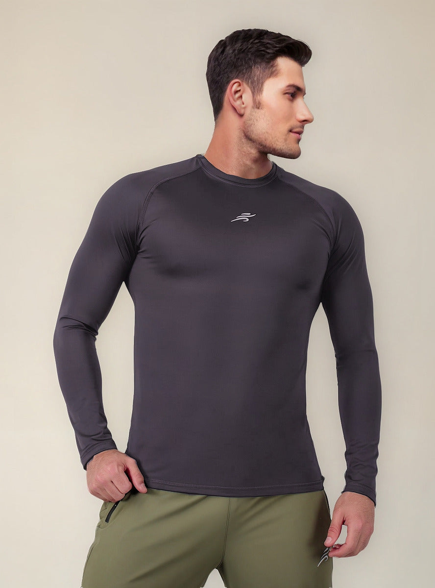 Licra Manga Larga Slim Fit Gris oscuro