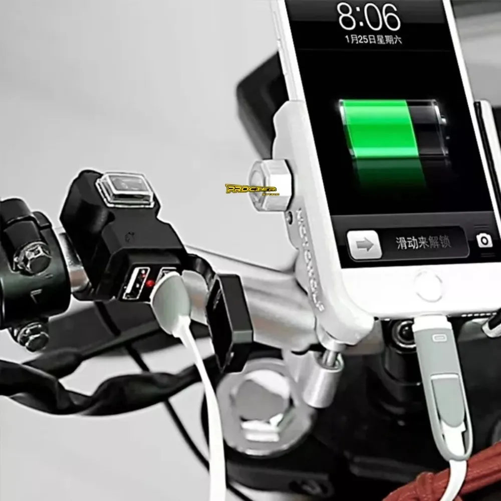 Cargador Moto Doble Puerto Usb Impermeable Con Switch4