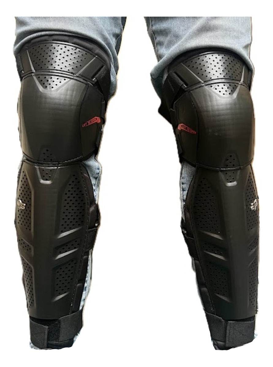 Rodilleras Canilleras Protección Motociclista Con Ajuste Pin