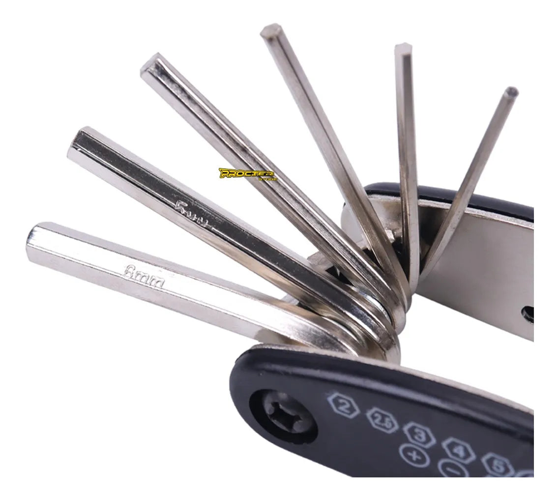 Kit De Herramientas Para Bicicleta 16 Funciones Llaves Copas7