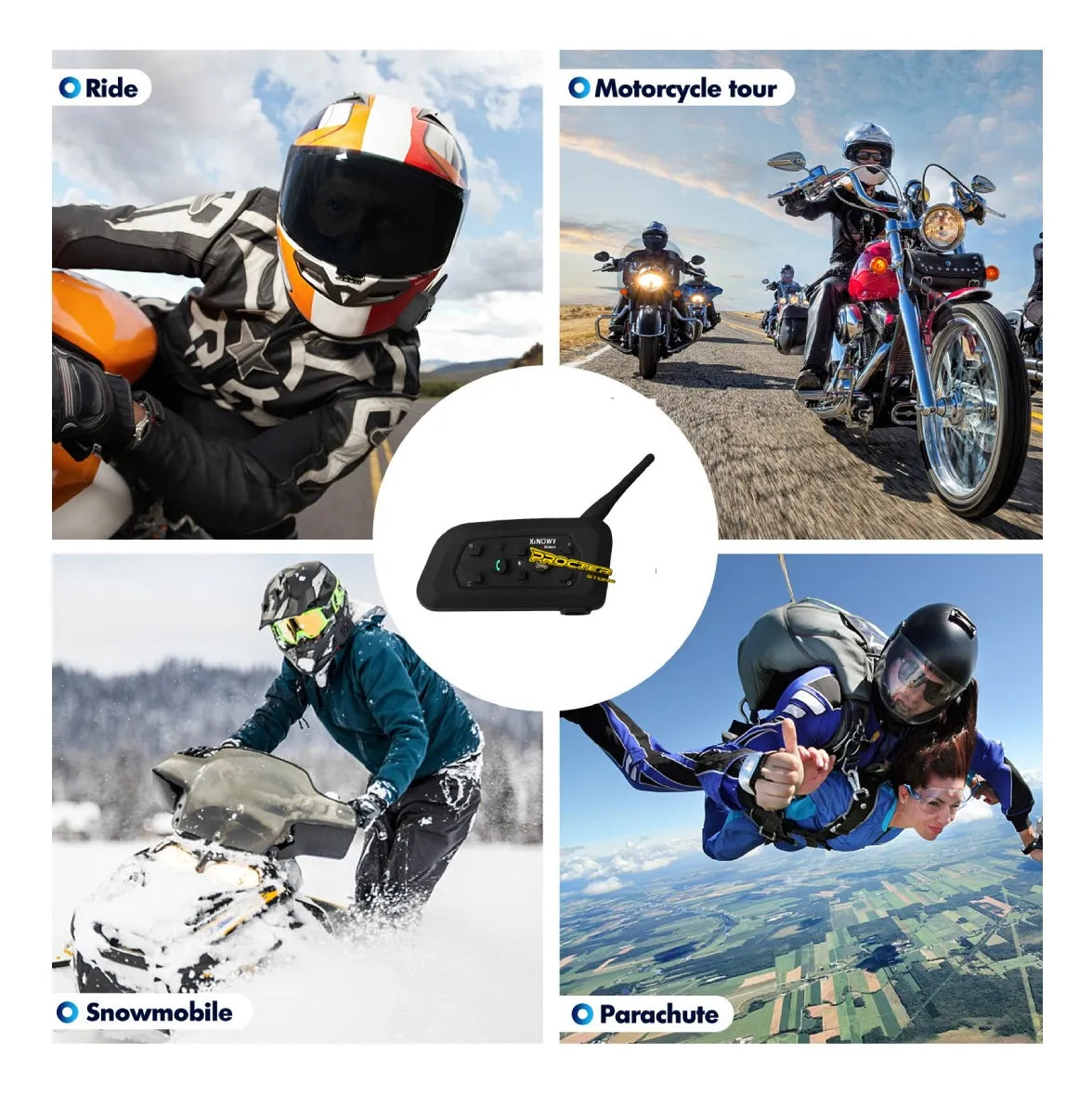 Par 2 Intercomunicador Moto Manos Libres Casco V6 Pro 1200m6