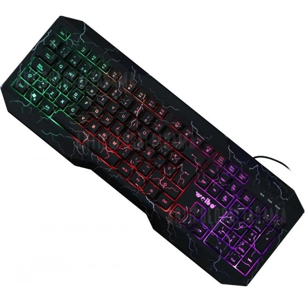 Teclado Gamer Luz Multicolor Usb Trueno- Teclado En Español Color del teclado Negro4