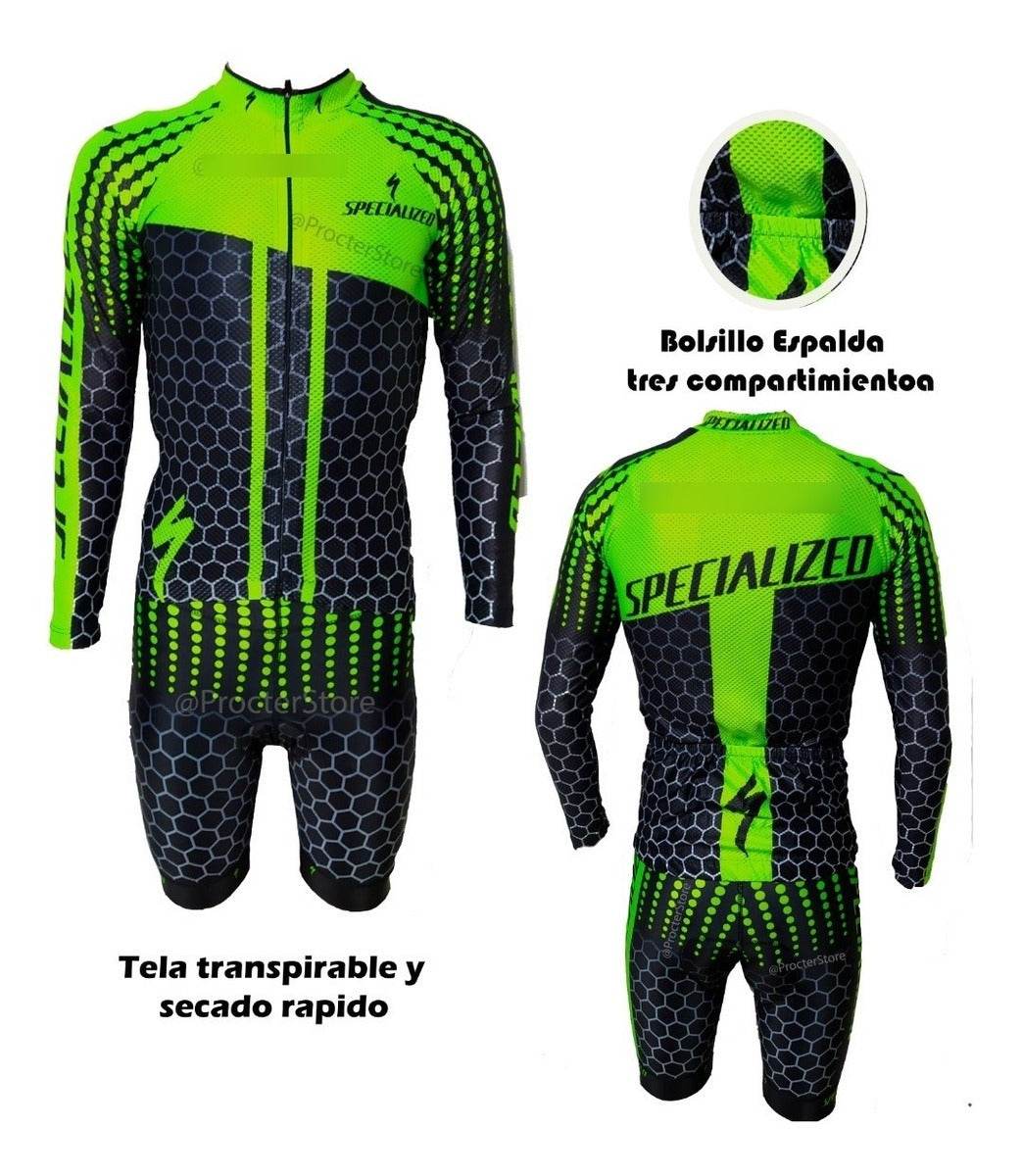 Uniforme Jersey Ciclismo Traje Conjunto Badana Manga Larga Specialized Hive S