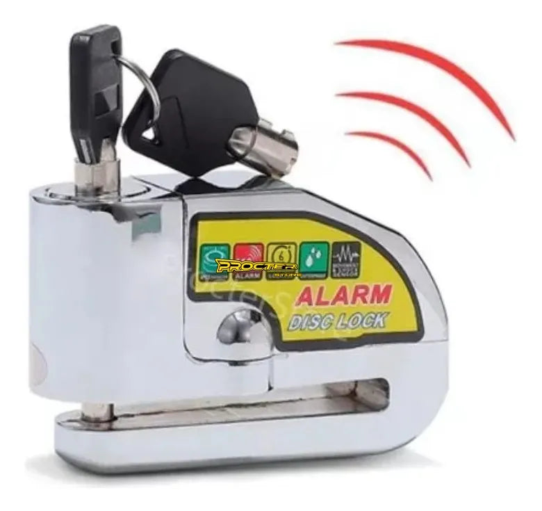 Candado Moto Alarma Freno De Disco Cromado0