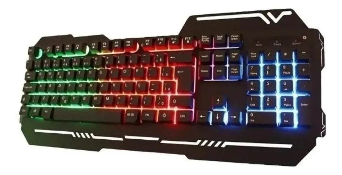 Teclado Gamer Weibo Wb-539 Qwerty Español Con Luz 3 Colores