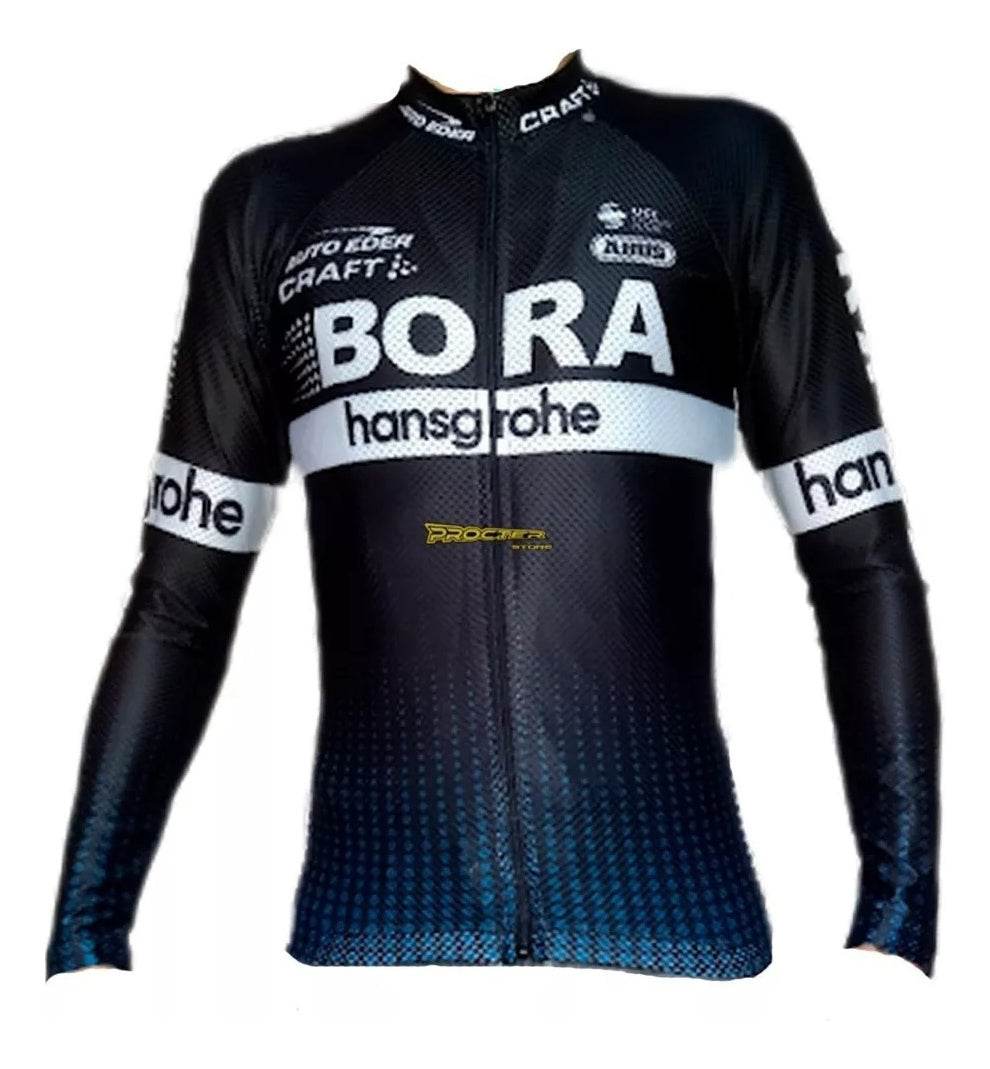 Jersey Ciclismo Maillot Manga Larga Ruta Mtb Colombia Camisa Negro Blanco Bora S