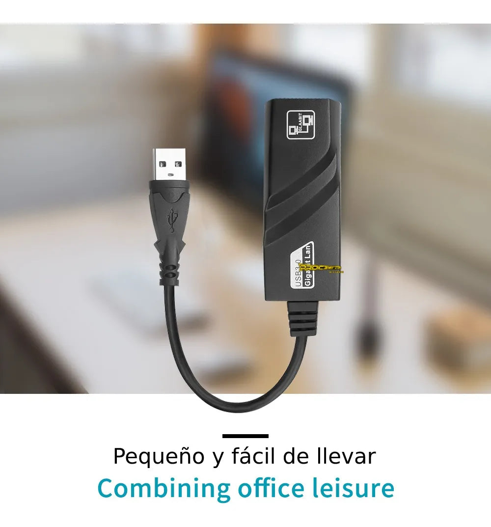 Adaptador De Red Usb 3.0 A Rj45 Ethernet Lan 1000mbps Reales3