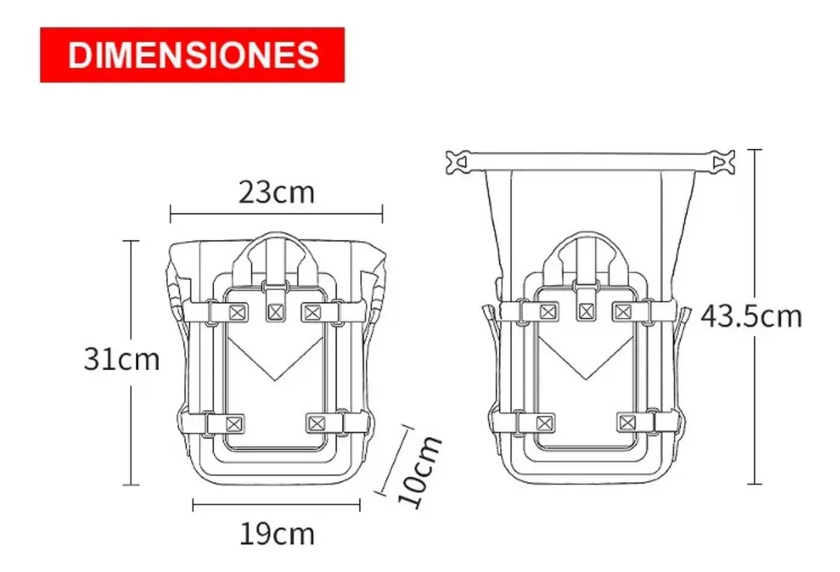 Maleta Impermeable Para Defensas De Motocicleta Drybags