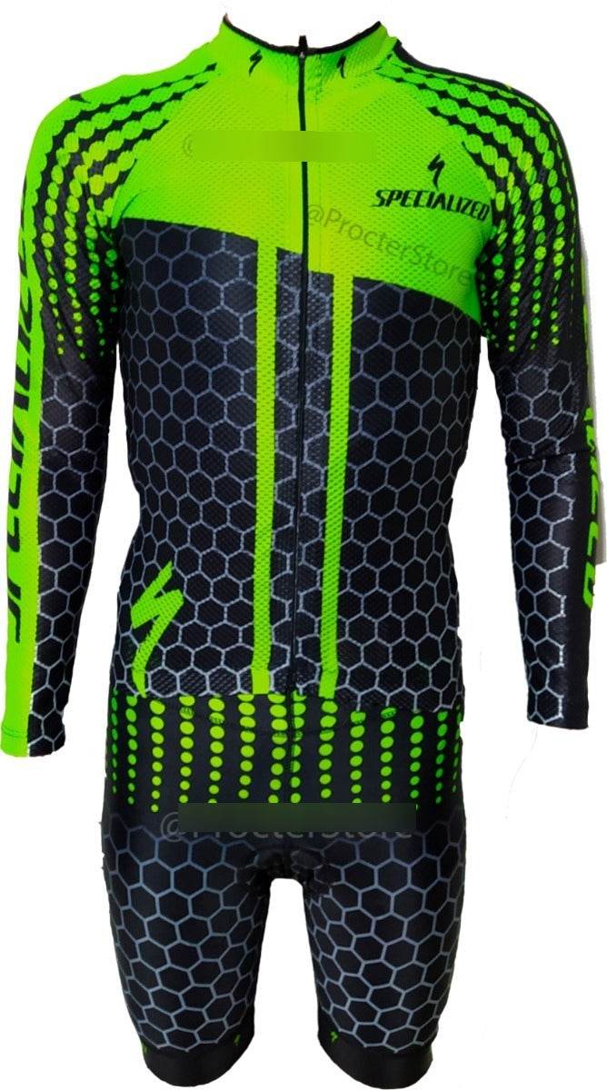 Uniforme Jersey Ciclismo Traje Conjunto Badana Manga Larga