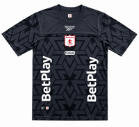 Camiseta América de Cali 2026 entrenamiento negra con escudo termosellado