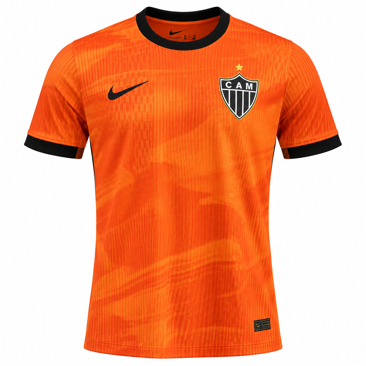 Atlético Mineiro 2026 third jersey in orange with texture and black collar