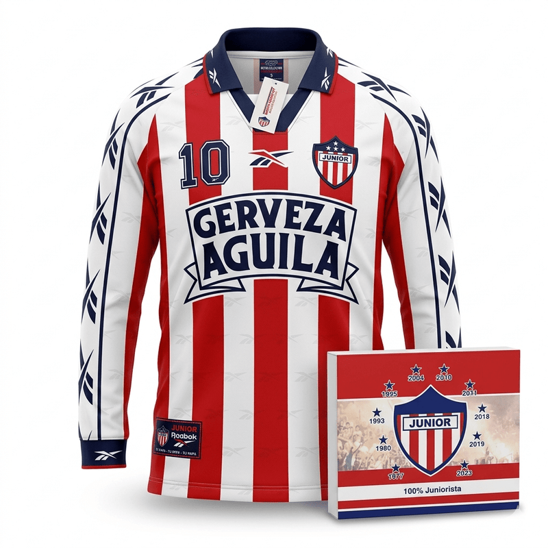 Camiseta Junior de Barranquilla Retro 1998 Manga Larga