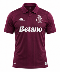 Camiseta del FC Porto visitante 2026/2027 de New Balance vinotinto, con cuello polo y Betano en blanco al pecho