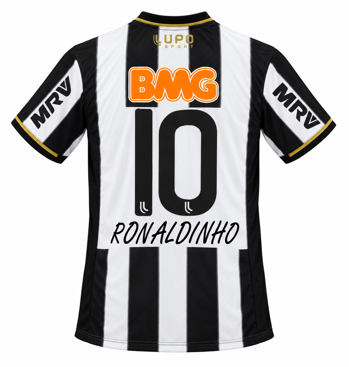 Espalda de la camiseta retro del Atlético Mineiro 2013 con RONALDINHO y el 10