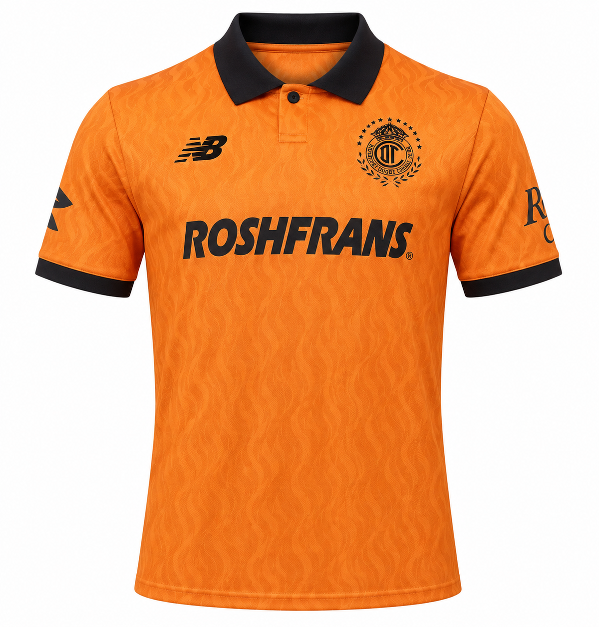 Camisa laranja do Toluca New Balance com Roshfrans no peito