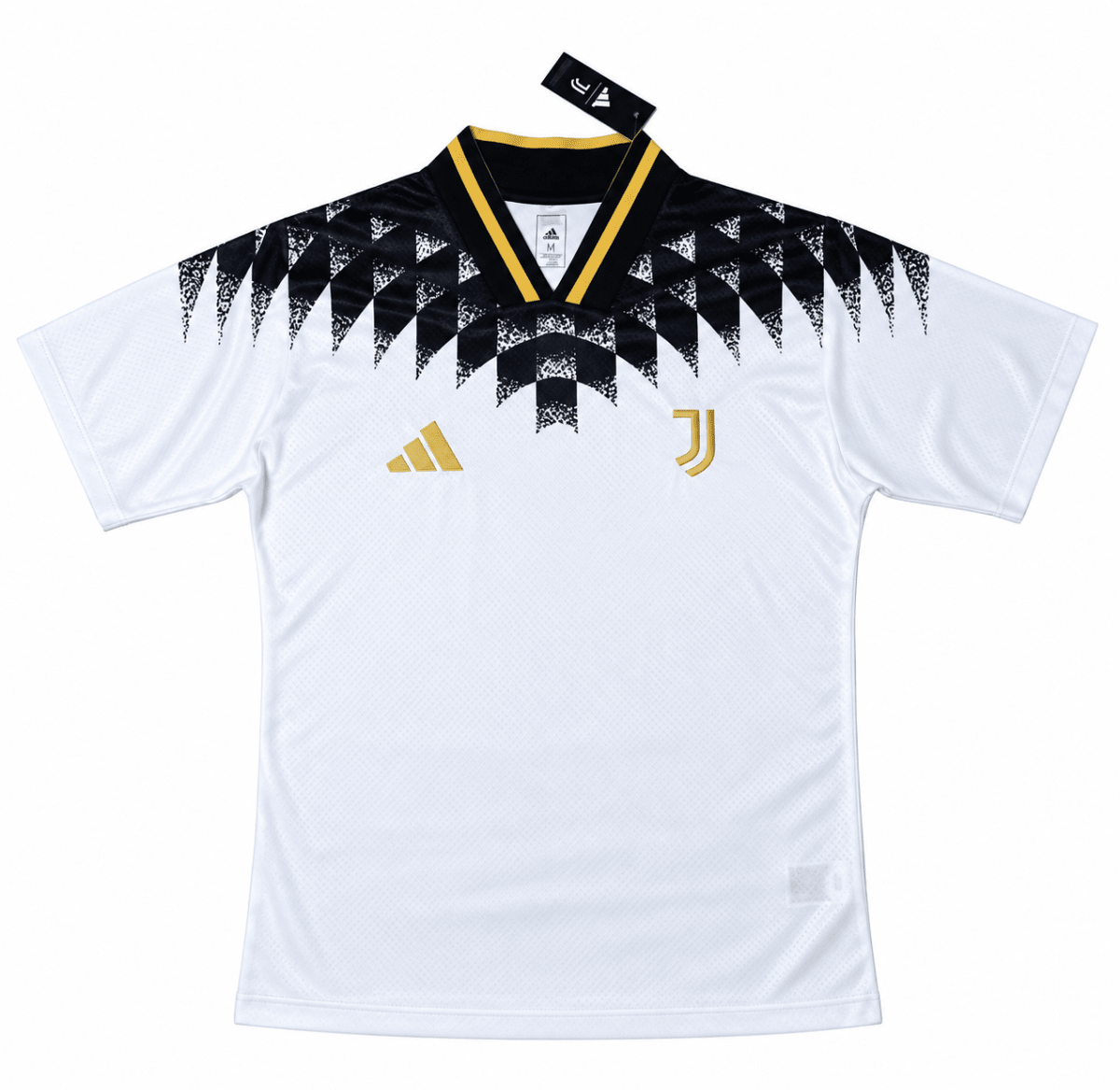 camisa de apresentação da Juventus com escudo e logos termocolados