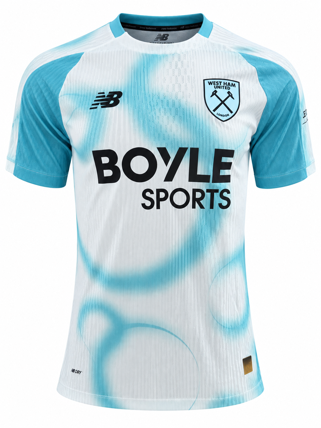 camiseta tercera West Ham 26-27 con escudo y logos termosellados