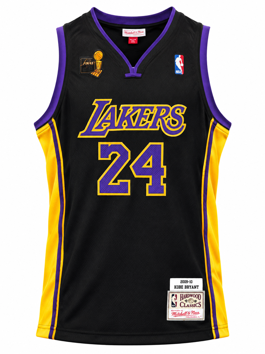 Regata preta do Los Angeles Lakers com o 24 de Kobe Bryant, sem mangas