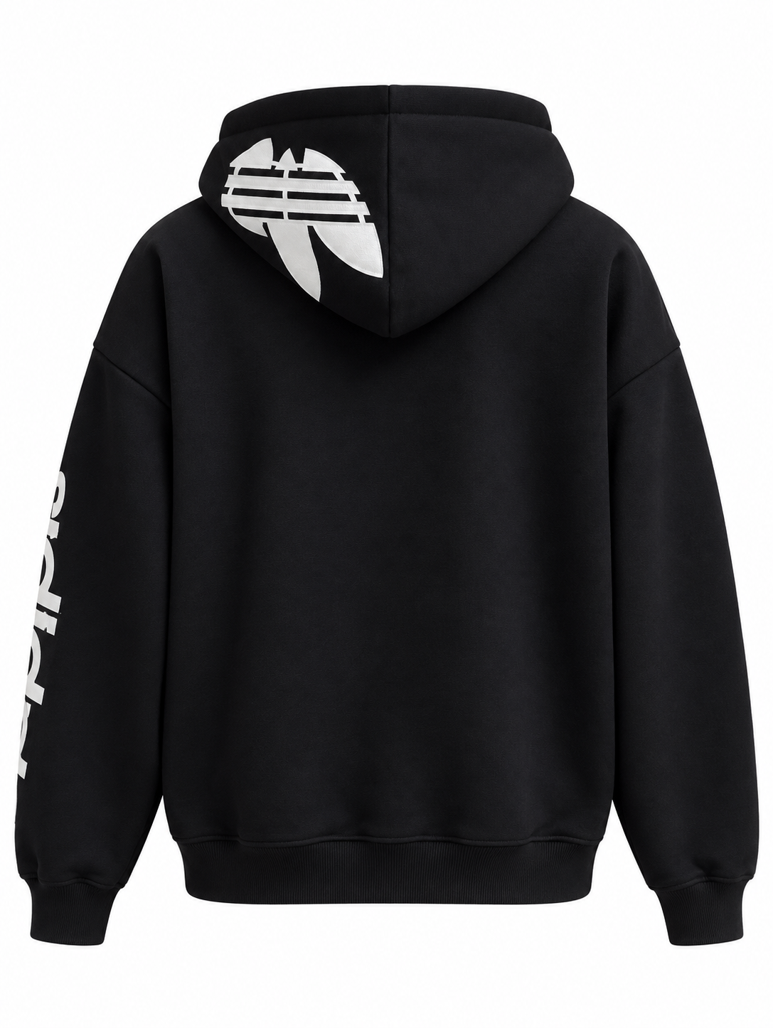 Moletom preto Adidas Trefoil, costas