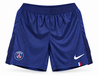 Calção azul-marinho do PSG com bandeirinha da França, escudo e o logo da Nike