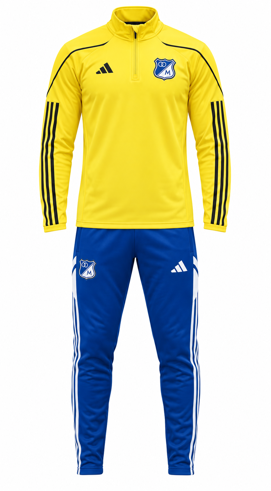 Sudadera Millonarios Adidas, foto de estudio en fondo blanco