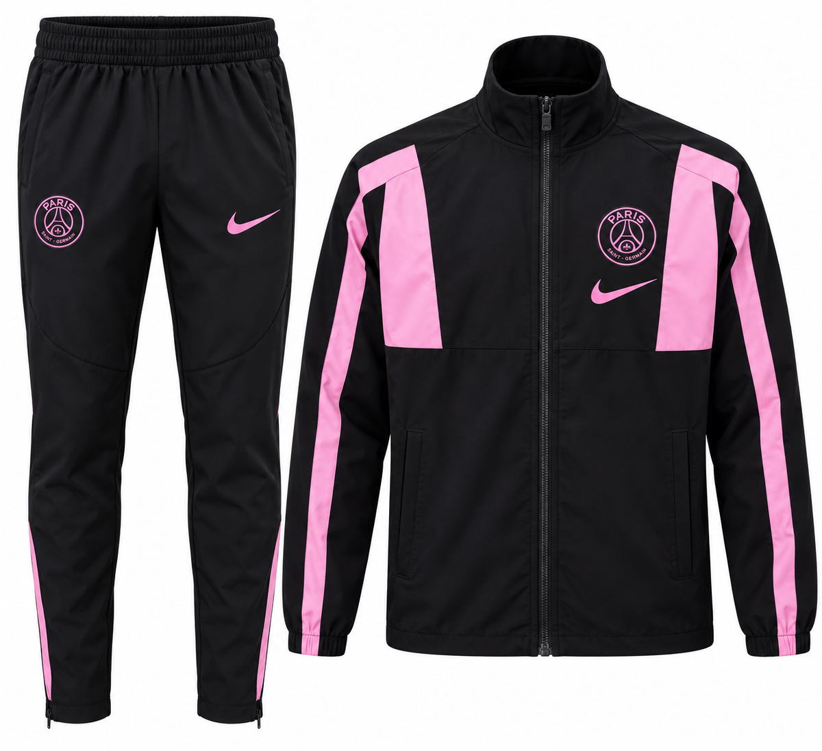 Black and pink PSG Nike training tracksuit, jacket and pants