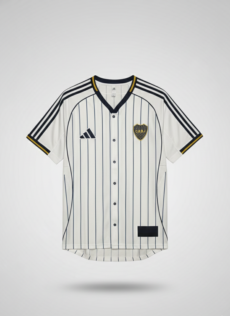 Camiseta Beisbolera Boca Juniors Retro Streetwear Beisbolera_Boca_Juniors_Azul_y_Oro | Velocity Savage - Ropa Deportiva de Fútbol en Colombia