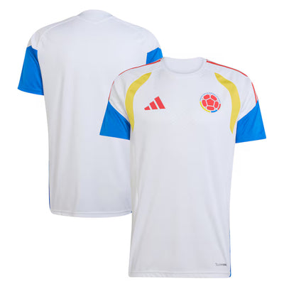 Camiseta Entrenamiento Blanca Selección Colombia con diseño profesional y tela deportiva premium de secado rápido
