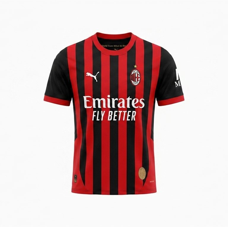 Camiseta AC Milan 2026/2027 versión jugador negra con rojo de Velocity Savage