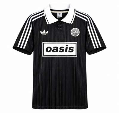 Camiseta Oasis X Adidas Tour 3 Rayas Negra